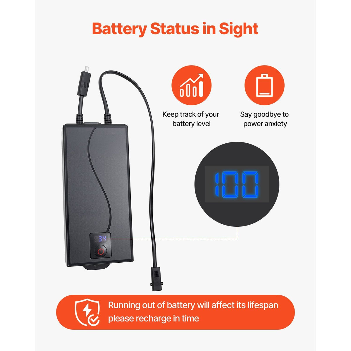 Battery Pack for Reclining Furniture with Adapter, 5000 mAh Rechargeable Recliner Battery Pack with Universal 2-Pin Connector and LED Screen, for Electric Recliner, Sofa, Couch & Lift Chair