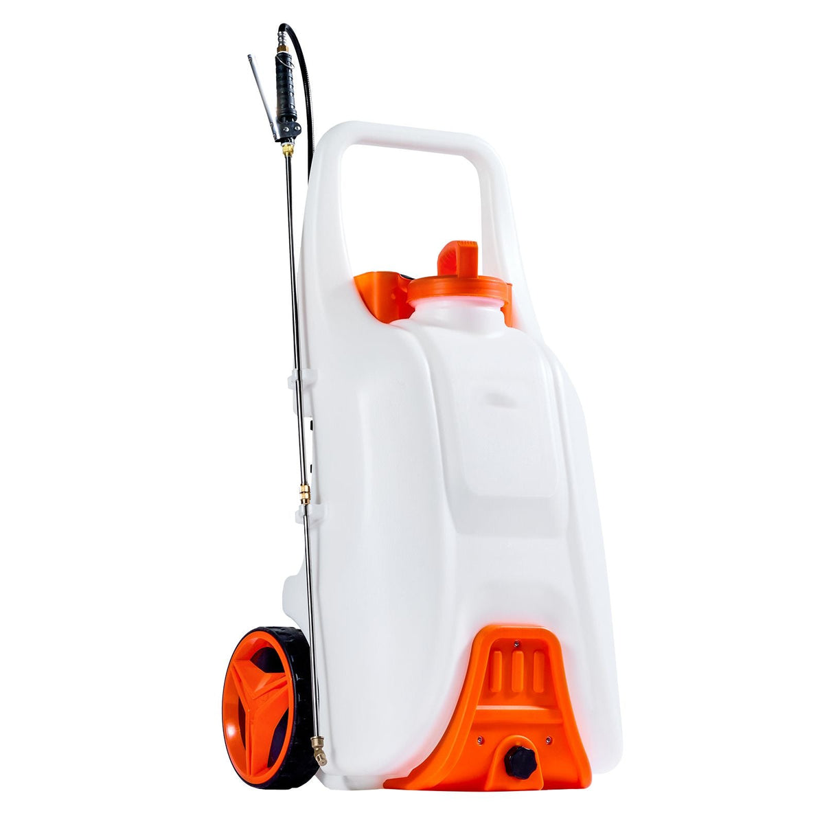 Battery-Powered Sprayer with Wheeled Cart, 13.1 Gallons Electric Weed Sprayer, Adjustable 0-80 PSI, Yard Lawn Sprayers with Wheels, 5 Nozzles & 98ft Hose, 3-6H Spray Time, for Weeding, Cleaning