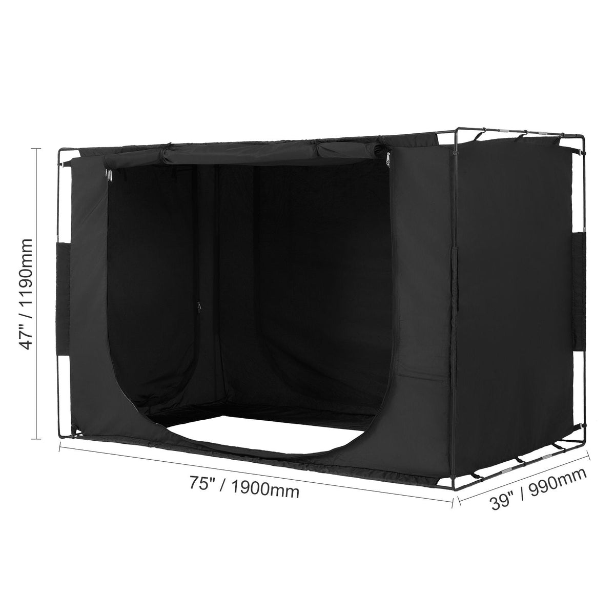 Bed Tent, Pongee Fabric, 3 Doors Breathable Dream Tent with 0.37 in Fiber Poles on Bed Privacy, Full Size 70% Blackout Sleeping Bed Canopy, Fit for Kids Playhouse and Adults Sleeping Tent