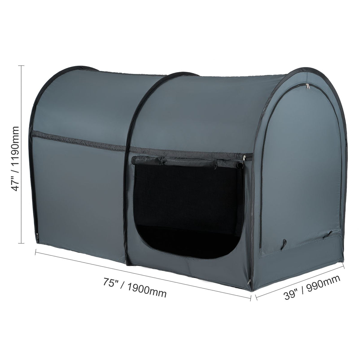 Bed Tent, Pongee Fabric, 4 Doors Breathable Dream Tent with 0.28 in Fiber Poles on Bed Privacy, Full Size Block out Light Sleeping Bed Canopy, Fit for Kids Playhouse and Adults Sleeping Tent