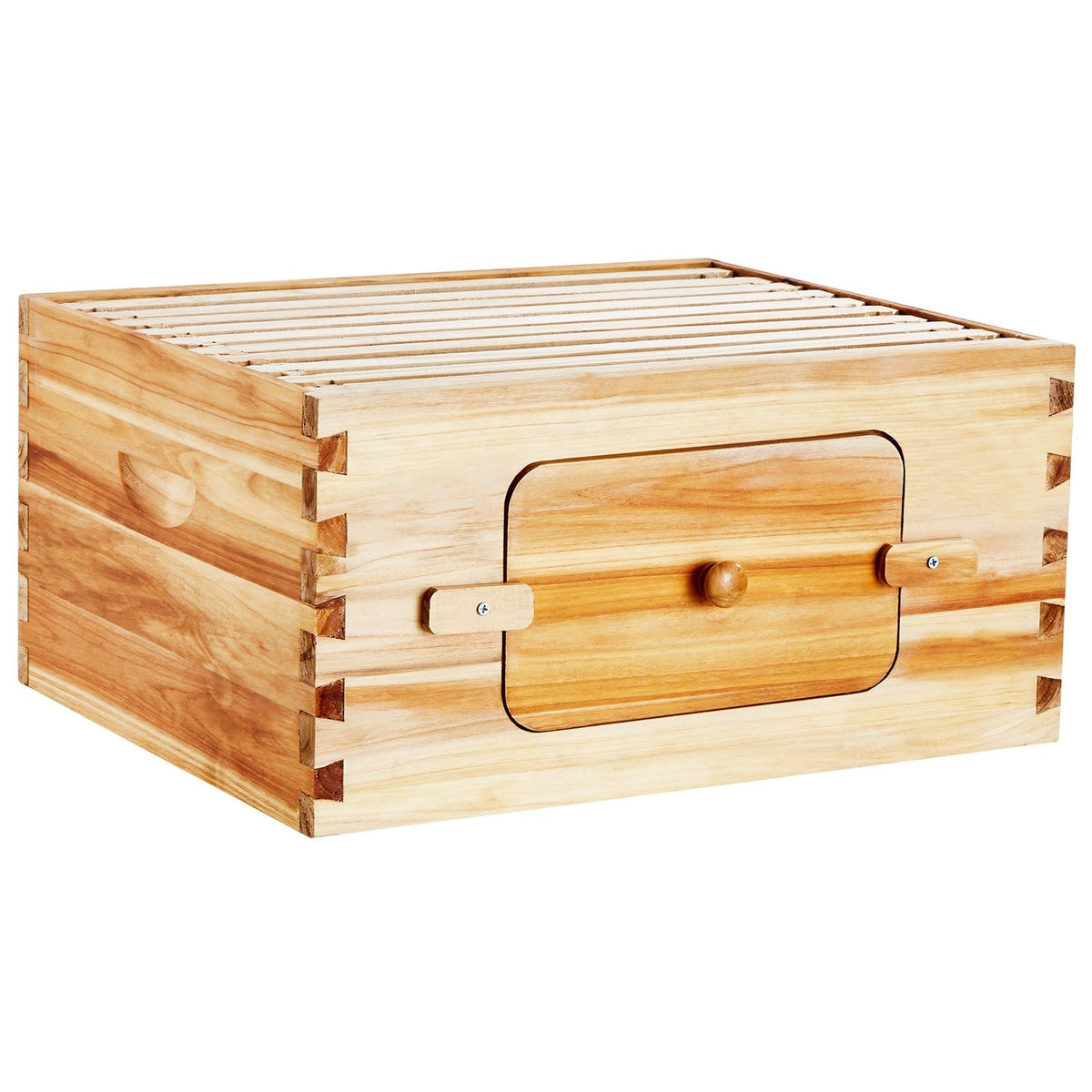 Bee Hive Deep Box Starter Kit, 100% Beeswax Coated Natural Fir Wood, Langstroth Beehive Kit with 10 Frames and Foundations, Transparent Acrylic Bee Windows for Beginners and Pro Beekeepers