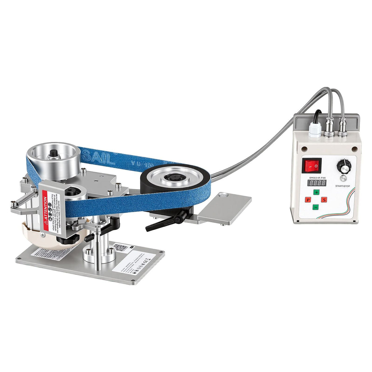 Belt Grinder Sander with VFD, 30 x 1-Inch Variable Speed Belt Polisher, 550W Polishing Grinding Machine with 2 Grinding Modes & 3PCS Sanding Belts for Metalworking, Knife Making