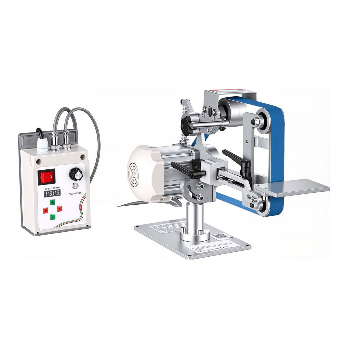 Belt Grinder Sander with VFD, 30 x 1-Inch Variable Speed Belt Polisher, 550W Polishing Grinding Machine with 2 Grinding Modes & 3PCS Sanding Belts for Metalworking, Knife Making