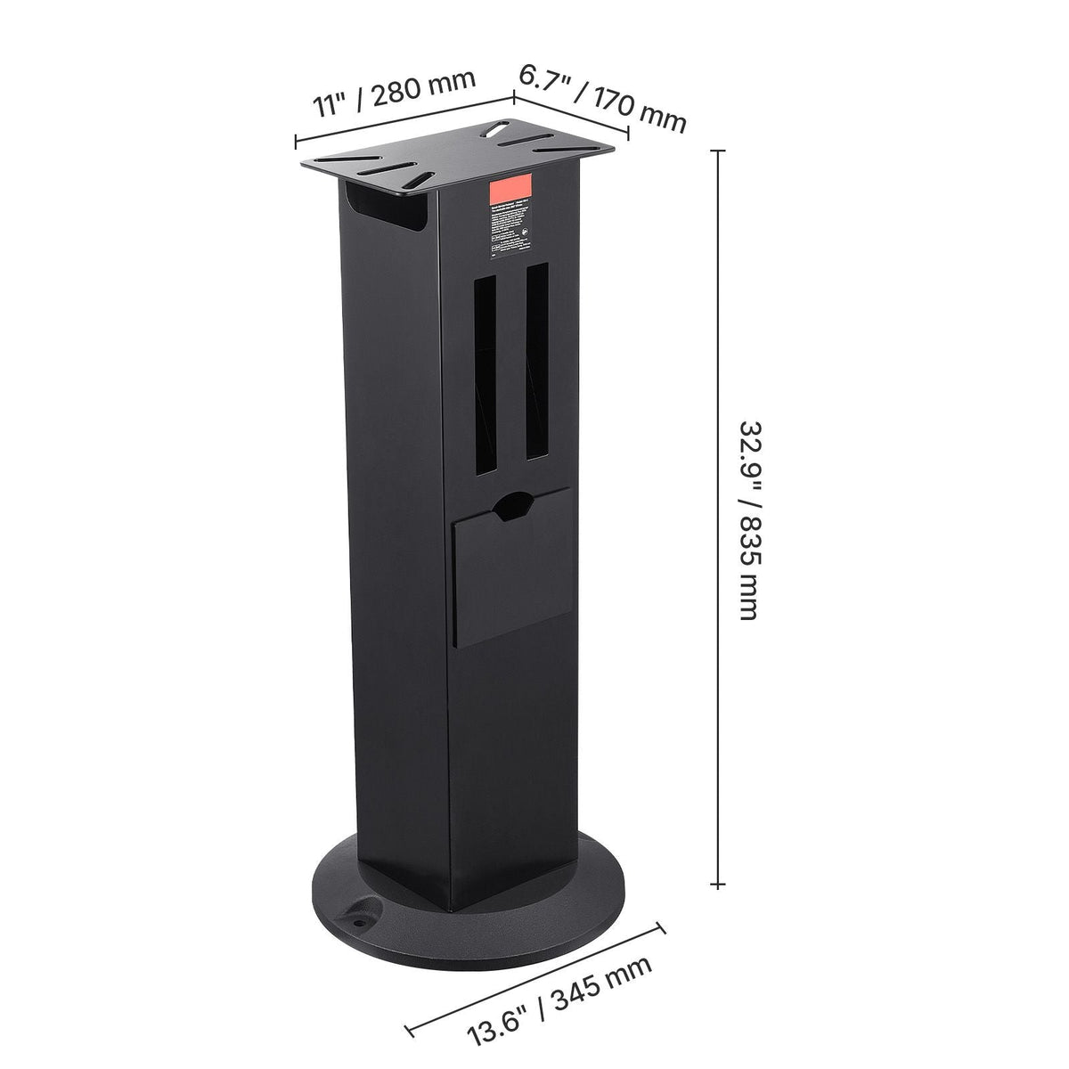 Bench Grinder Stand, Heavy-Duty Bench Grinder and Vise Floor Pedestal with 11" x 6.7" Mounting Plate, Grinding Wheel Storage Compartments & Cast Iron Base, Compatible with Most Bench Grinders