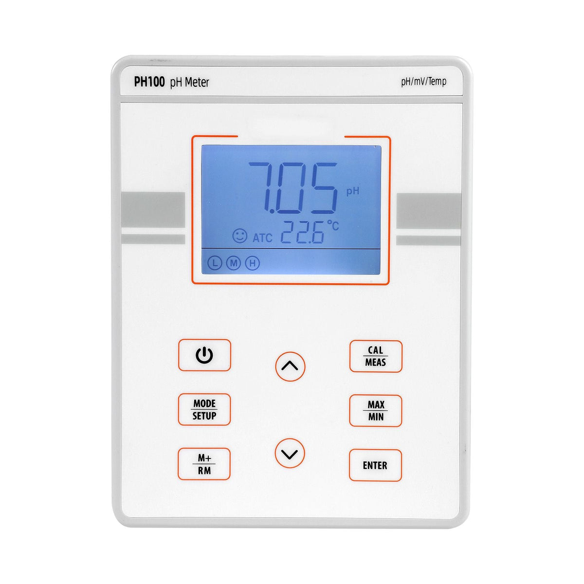 Benchtop pH Meter, 0-14 pH Range, Laboratory Tester Kit with Large Backlit Display, Calibration Solutions, Power Adapter, Stores Up to 50 Readings, for Temperature and Water Quality Testing