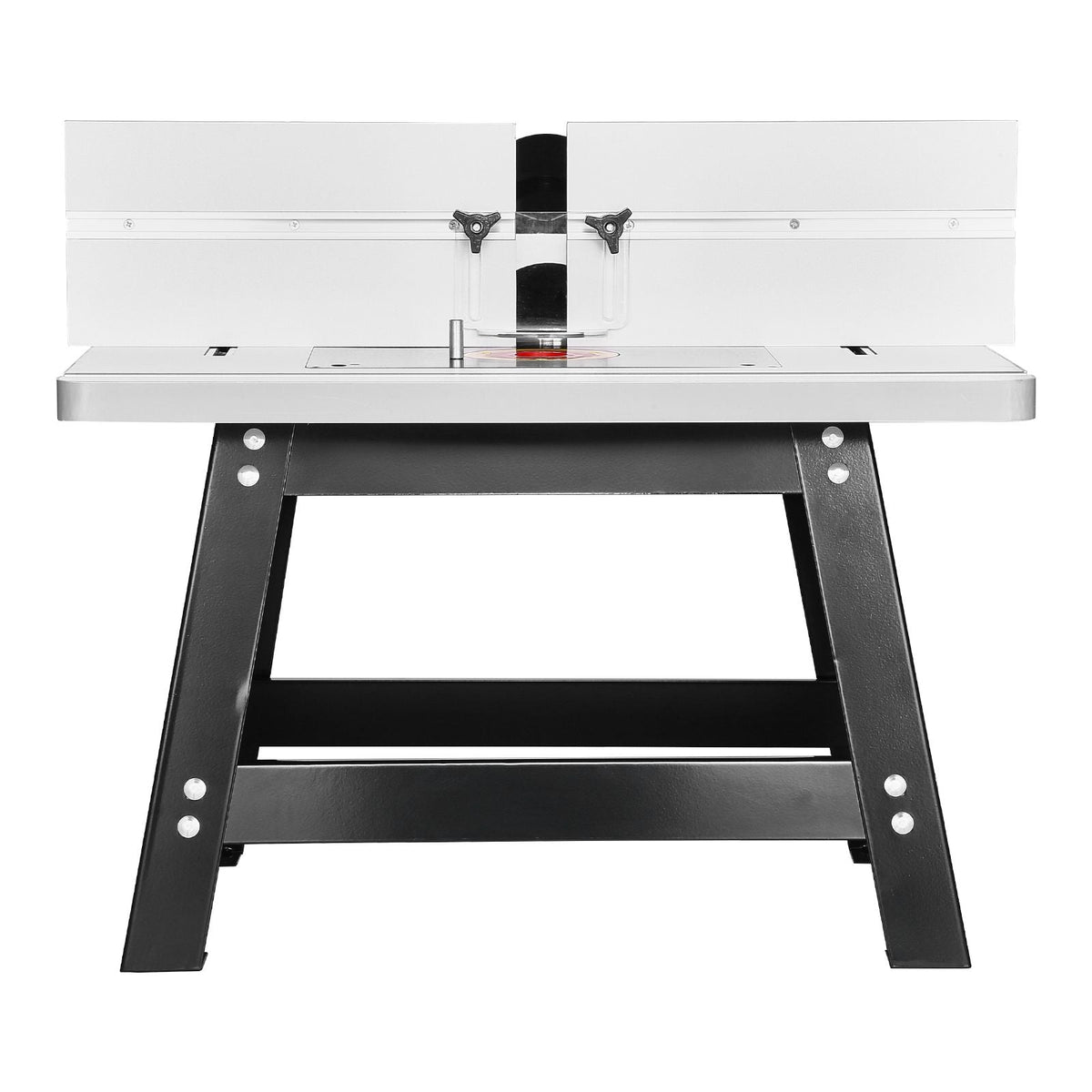Benchtop Router Table, 24 in x 15.7 in, Bench Top Routing Table with Adjustable Fence, MDF Top, Sturdy Metal Base, 2-1/2 in Dust Collection Port, Compatible with Routes & Various Drill Bits