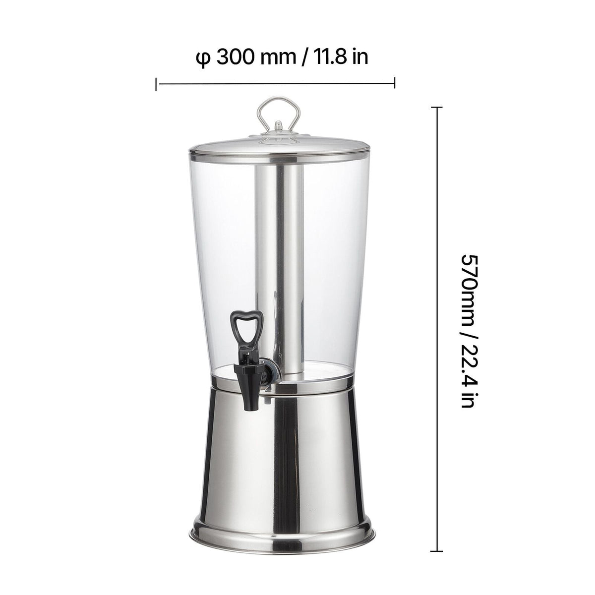 Beverage Dispenser, 2.1 Gallon Drink Dispenser for Parties, Stainless Steel + Plastic Juice Dispensers with Spigot Ice Chamber, Iced Tea Lemonade Juice Water Dispensers, for Restaurants, Hotels