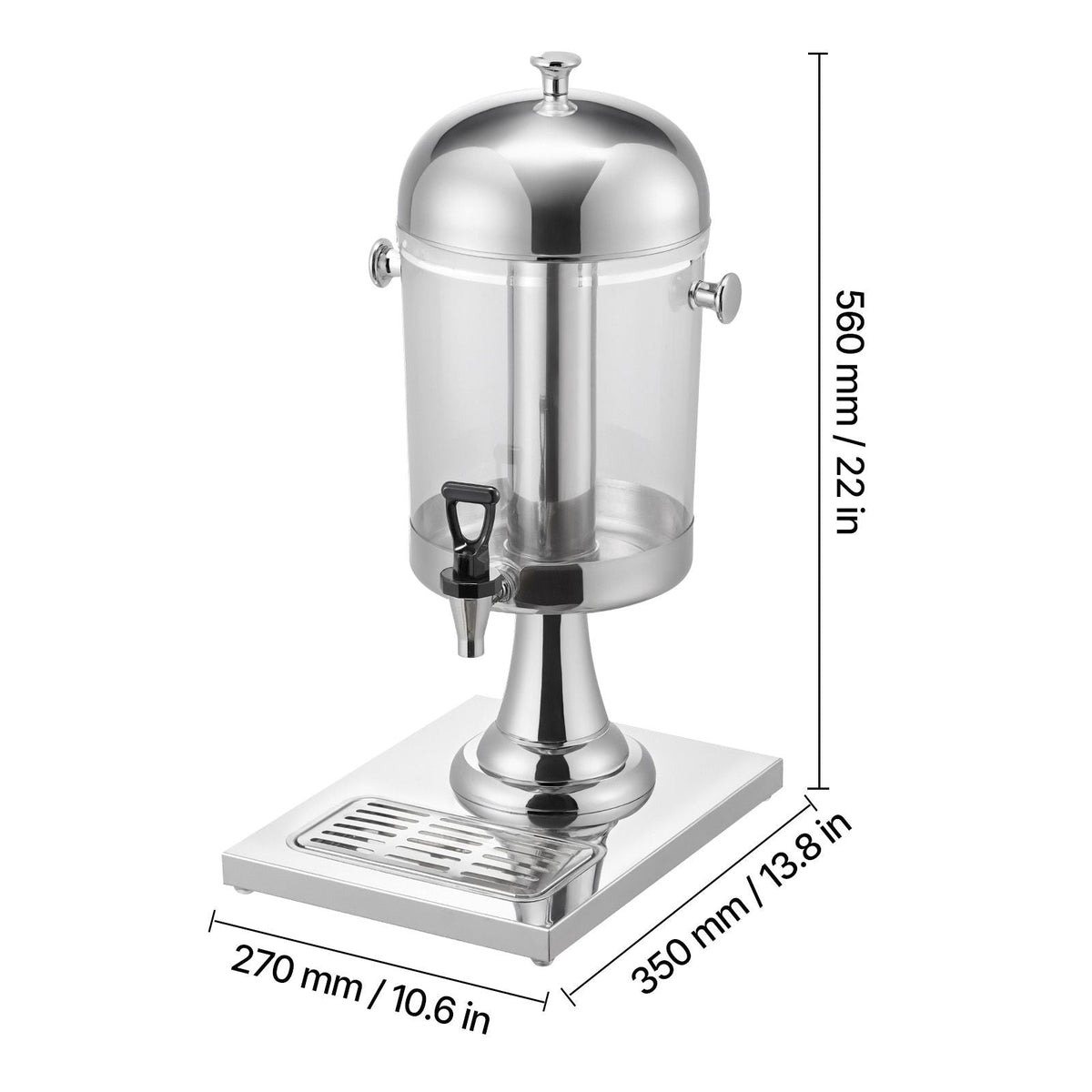Beverage Dispenser, 2.1 Gallon Drink Dispenser for Parties, Stainless Steel + Plastic Juice Dispensers with Spigot Ice Chamber Tray, Iced Tea Lemonade Juice Dispensers, for Restaurants, Hotels