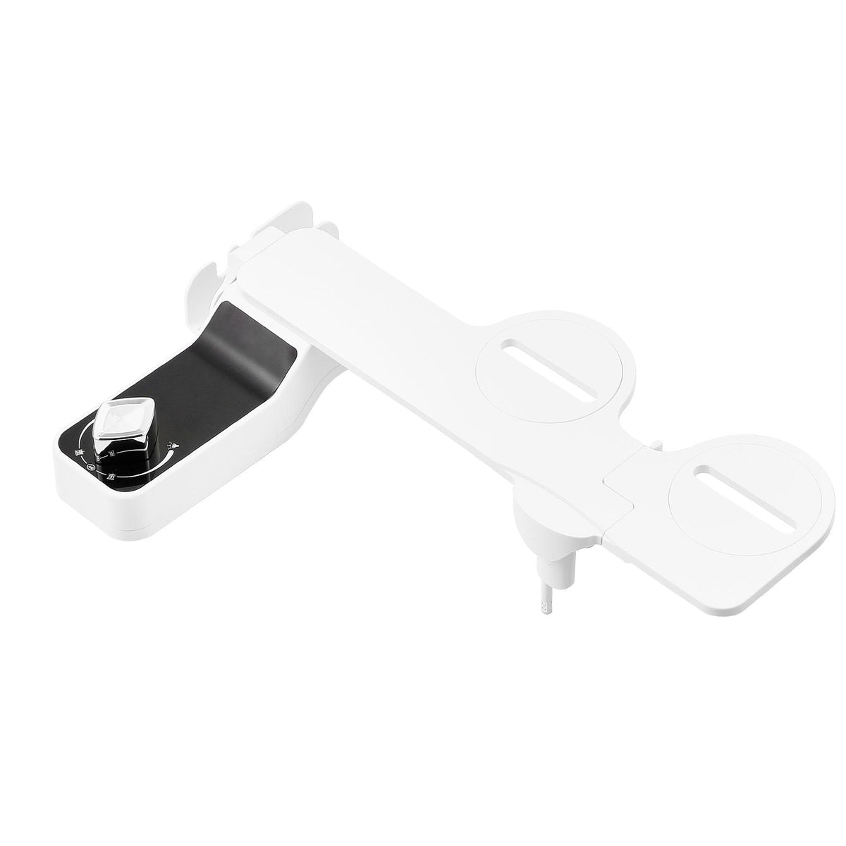Bidet Attachment for Toilet, 0.3" Ultra Thin Bidet Toilet Seat Attachment - Dual Retractable Nozzles, Adjustable Water Pressure, Non-Electric Cold Water Sprayer for Front Rear Water Wash, White