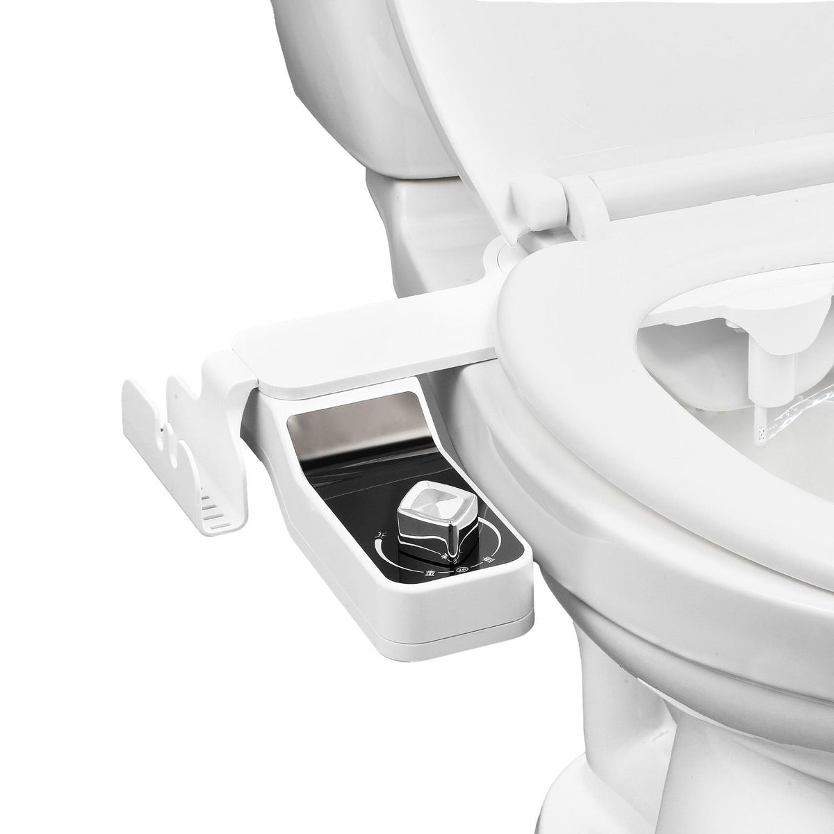 Bidet Attachment for Toilet, 0.3" Ultra Thin Bidet Toilet Seat Attachment - Dual Retractable Nozzles, Adjustable Water Pressure, Non-Electric Cold Water Sprayer for Front Rear Water Wash, White