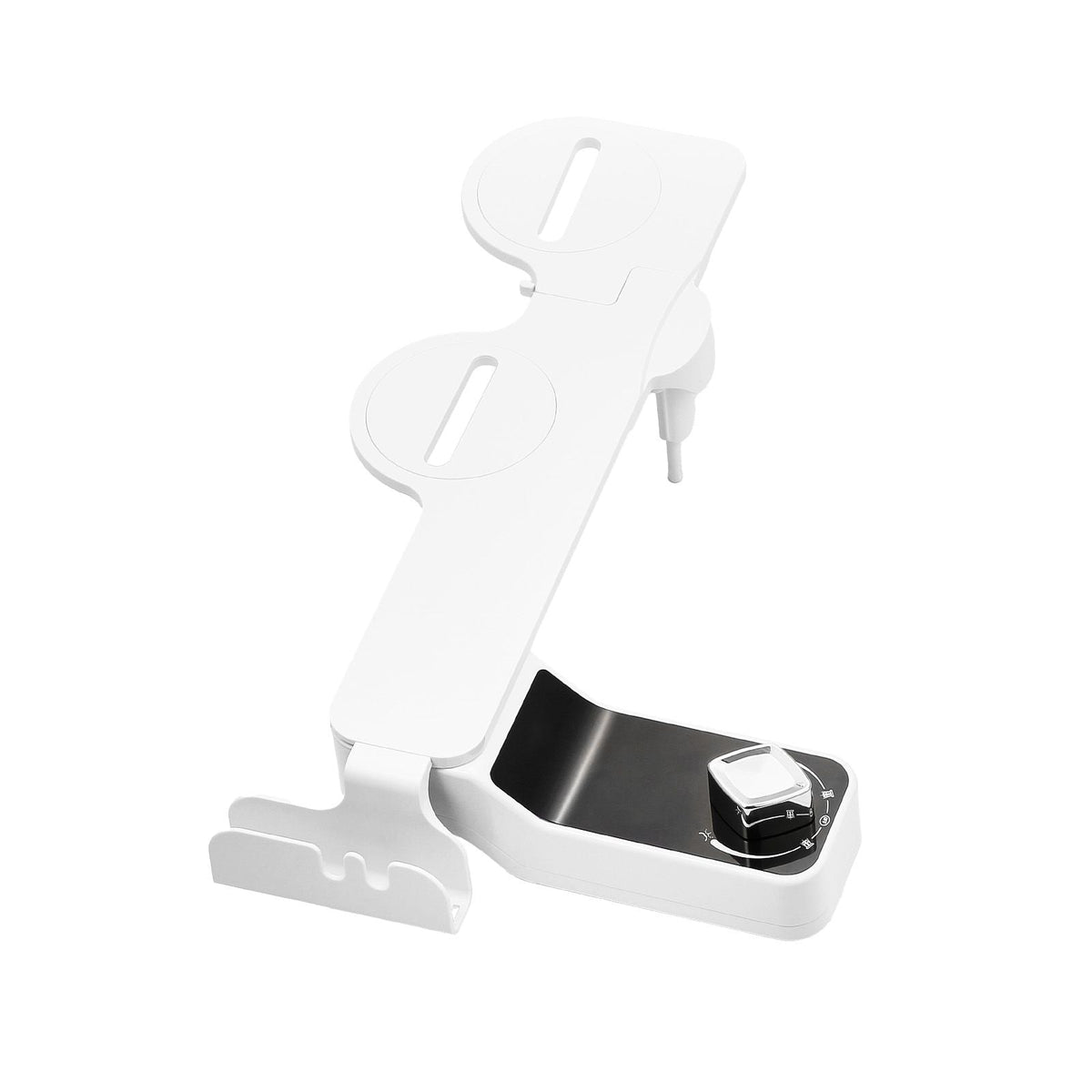 Bidet Attachment for Toilet, 0.3" Ultra Thin Bidet Toilet Seat Attachment - Dual Retractable Nozzles, Adjustable Water Pressure, Non-Electric Cold Water Sprayer for Front Rear Water Wash, White