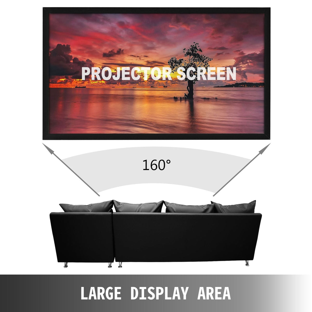 Big 155" Diagonal 16:9 HD Projector Screen Home Theater Outdoor Use