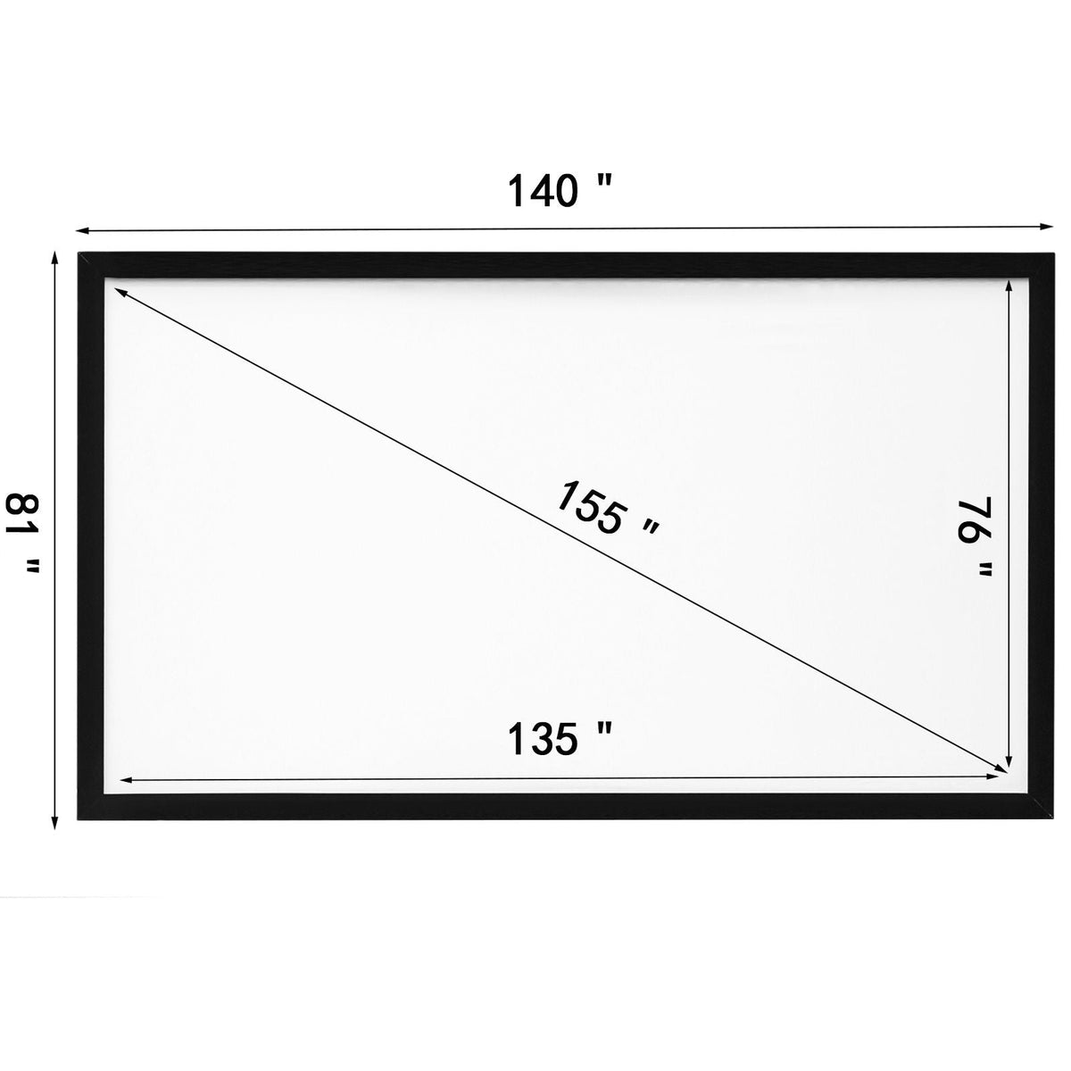 Big 155" Diagonal 16:9 HD Projector Screen Home Theater Outdoor Use