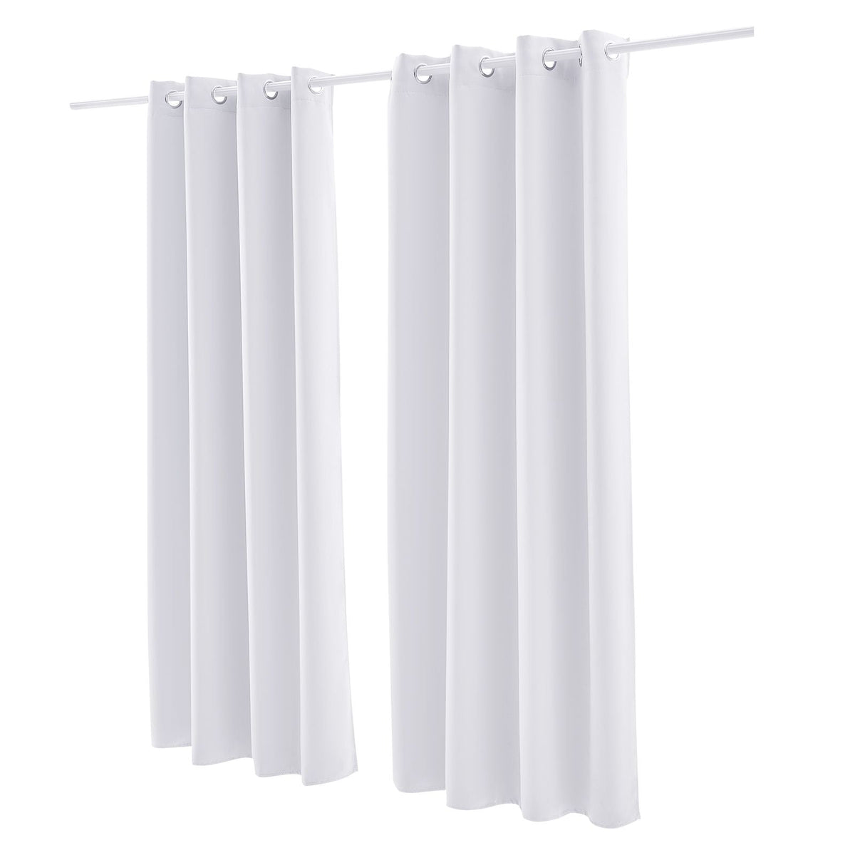 Blackout Curtains, White Blocking Drapes for Bedroom and Living Room, 2 Panels Set Grommet Room Darkening Curtain, Solid Thermal Insulated Drapes, Noise Reducing Window Treatments, 52x84 inch