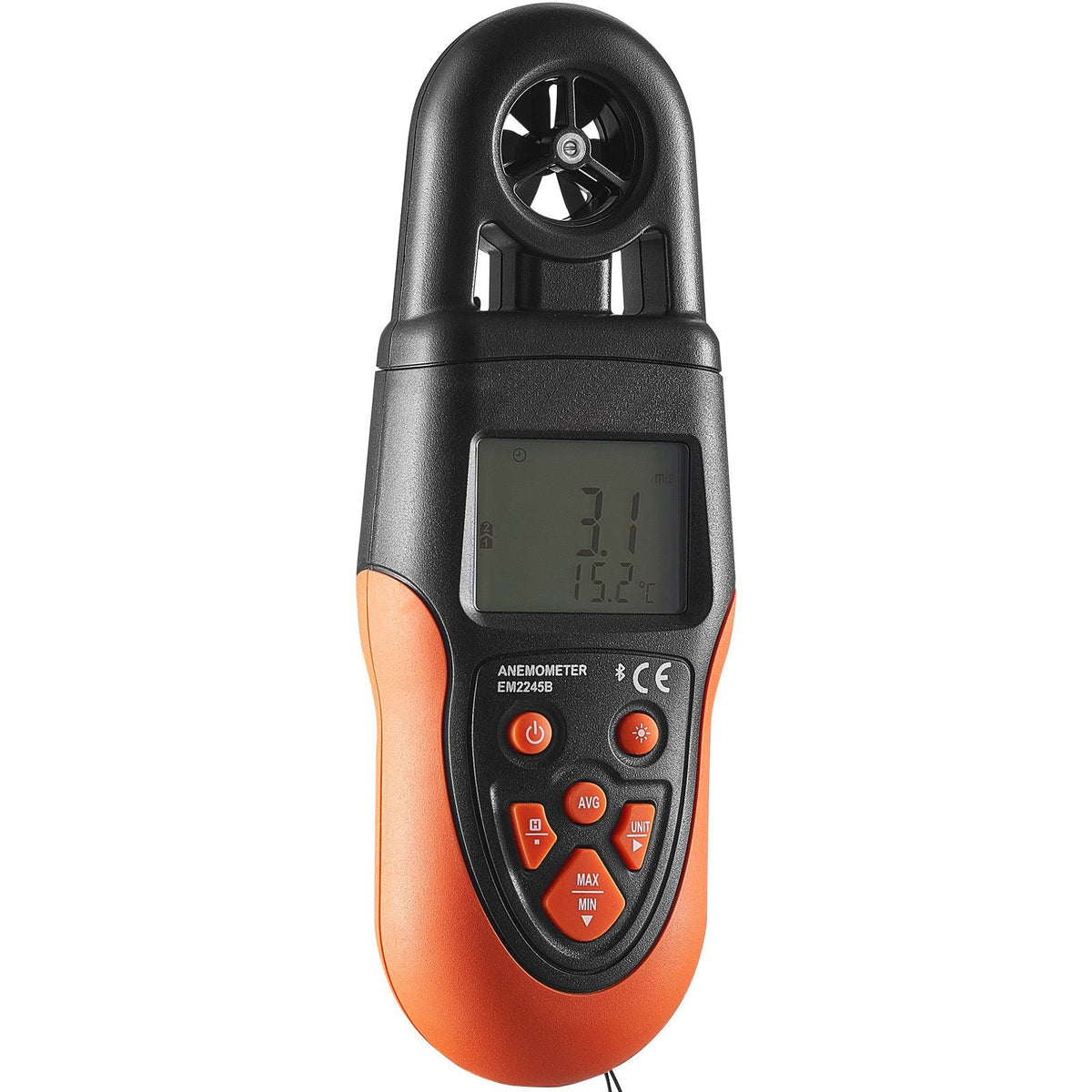 Bluetooth Portable Anemometer, Temperature Range 14-140 Fahrenheit, Digital Device for Measuring Wind Speed, Temperature, Air Flow, and Wind Chill, Equipped with LED Backlit Display