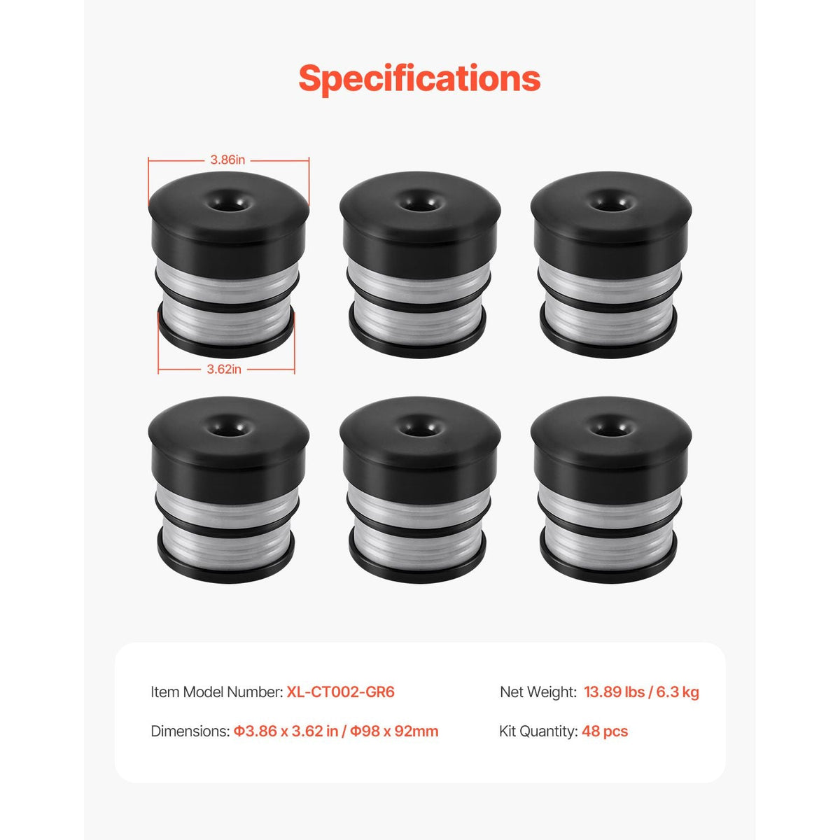 Body Mount Bushing Kit, Compatible with 2008-2016 F250 F350 Super Duty, 48 PCS Silicone Body Mount Kit, Quick Replacement, Durable Components for Improving Bumpy Driving Performance, Gray