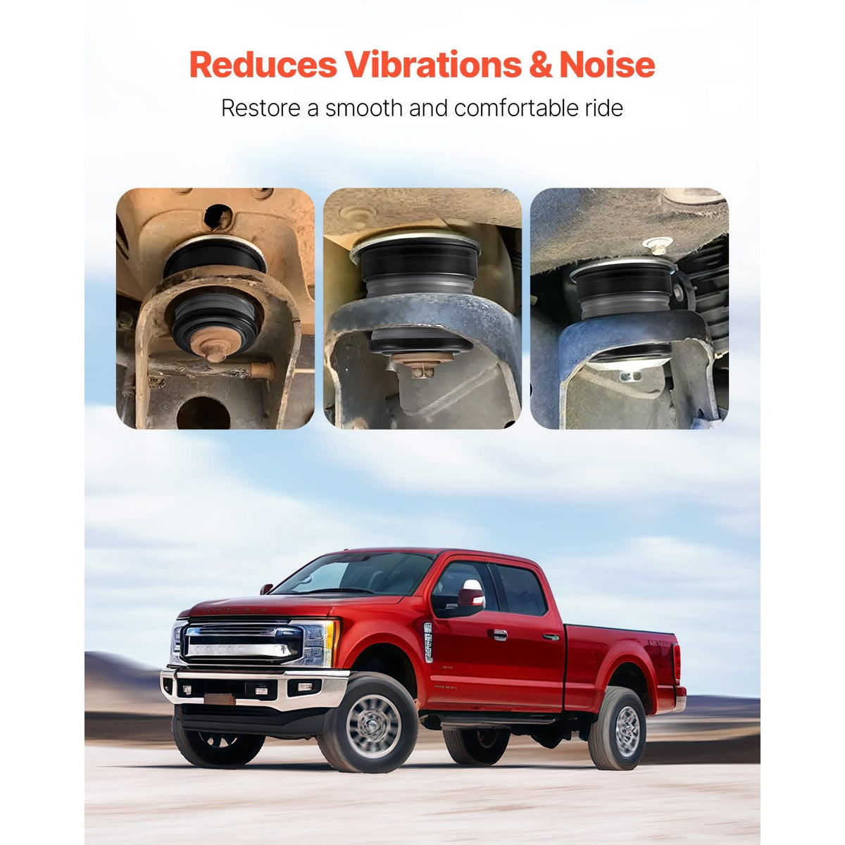Body Mount Bushing Kit, Compatible with 2008-2016 F250 F350 Super Duty, 64 PCS Silicone Body Mount Kit, Quick Replacement, Durable Components for Improving Bumpy Driving Performance, Gray