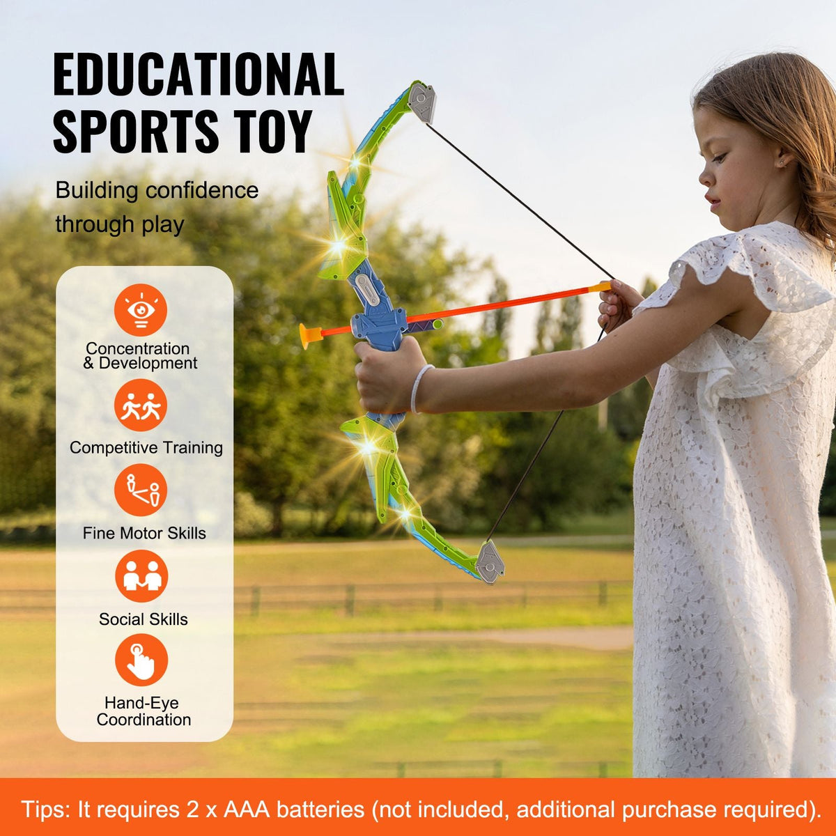 Bow and Arrow Set for Kids, 2 Pack LED Light Up Archery Set with 20 Suction Cup Arrows, Standing Target, 2 Quivers, 2 Guns, 20 Soft Bullets, 3 Target Cans, Outdoor Toy for Boy & Girl 6+ Year Old