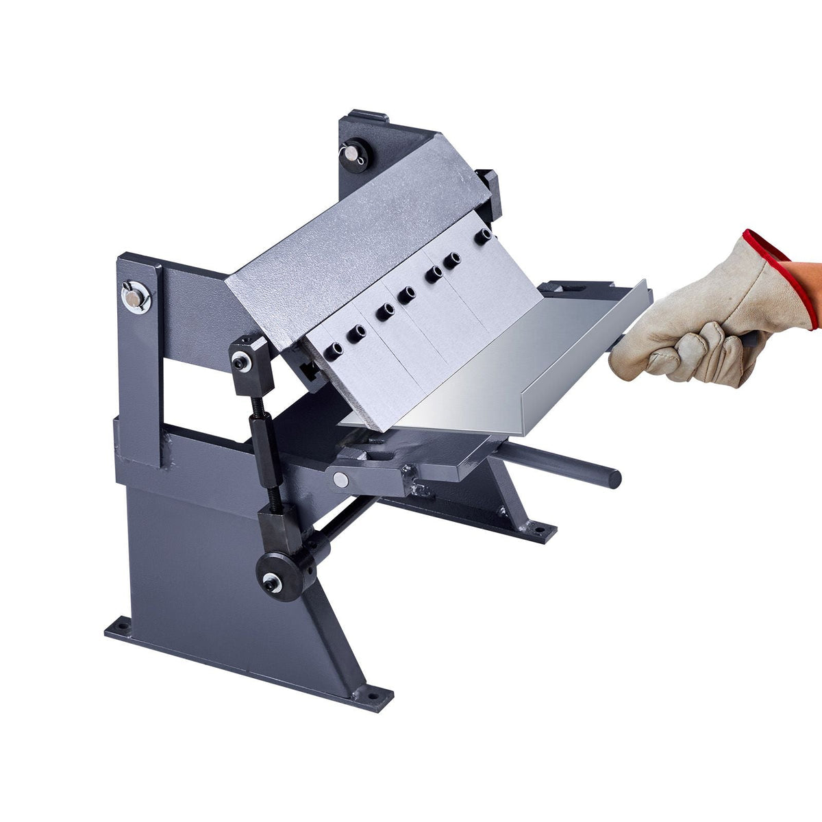 Box and Pan Brake, 12 in Sheet Metal Bending Brake, 20-Gauge Mild Steel Capacity, 0-135 Degree Adjustable, Metal Bender Machine with 5 Fingers, Heavy-Duty Aluminum Folder for Precise Bending