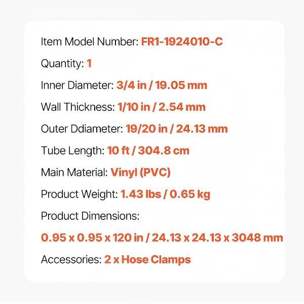 Braided Clear Vinyl Tubing, 3/4" ID x 19/20" OD, 10FT Plastic PVC Tubing, Flexible and Cuttable Clear Hose, 1/10 in Wall Thickness, High-strength PVC Material for Aquarium Irrigation Swimming