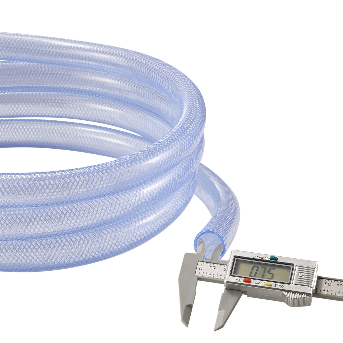 Braided Clear Vinyl Tubing, 3/4" ID x 19/20" OD, 10FT Plastic PVC Tubing, Flexible and Cuttable Clear Hose, 1/10 in Wall Thickness, High-strength PVC Material for Aquarium Irrigation Swimming
