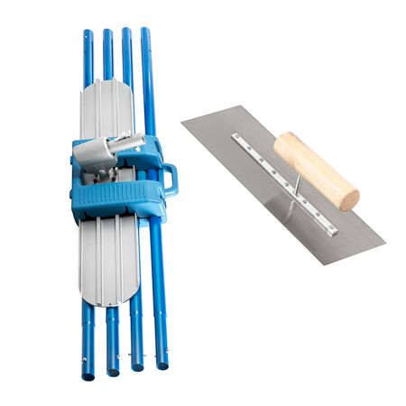 Bull Float Magnesium Concrete Float 48 x 8\" Round End Concrete Float Tool Cement Tool Bull Concrete Kit Bull Float with 4 Float Handle Bull Float Bracket Concrete Tools Finishing Bull Float