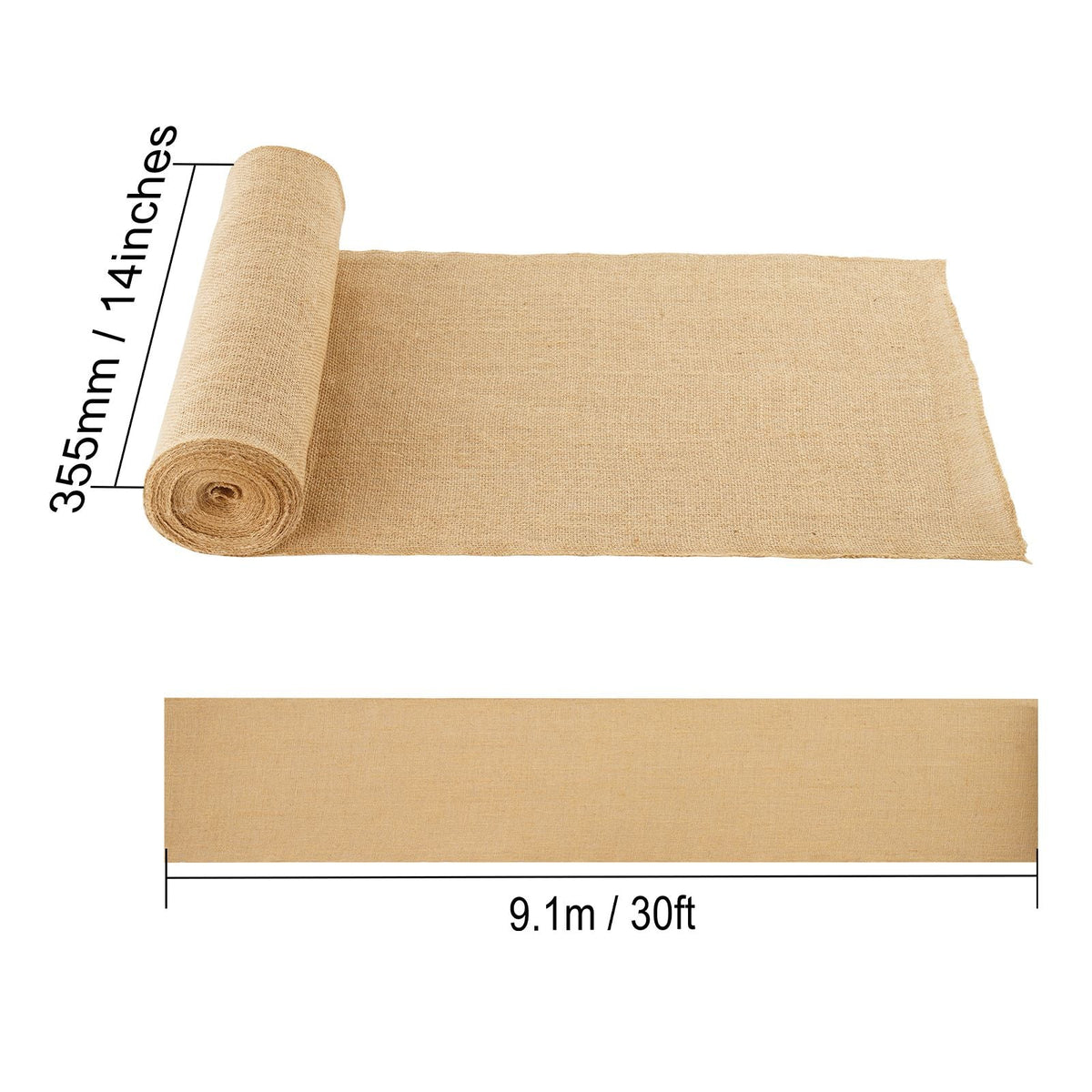 Burlap Fabric Roll, 14 in x 30 ft & 50 x 50 High Density Wide Natural Burlap Fabric Rolls, Jute Fabric Burlap Tree Wrap Roll, for Decor, Crafts, Wedding, Gardening, Plant & Tree Winter Covering