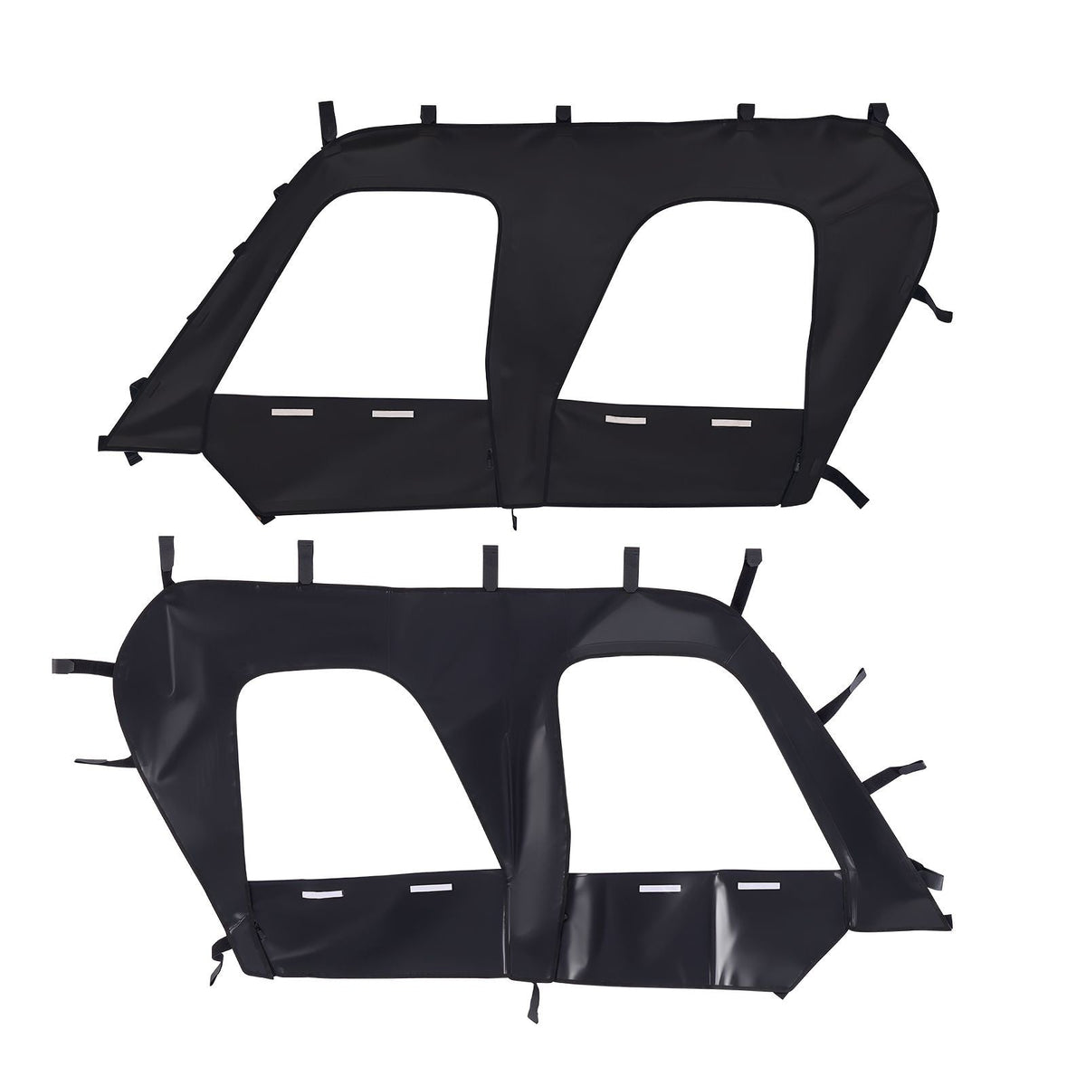 Cab Enclosure Upper Doors, Compatible with Kawasaki Teryx4 2012-2022, Soft Upper Doors, Windproof & Waterproof Upgraded Zipper UTV Soft Side Window Kit, Work with Roof and Partial Windshields
