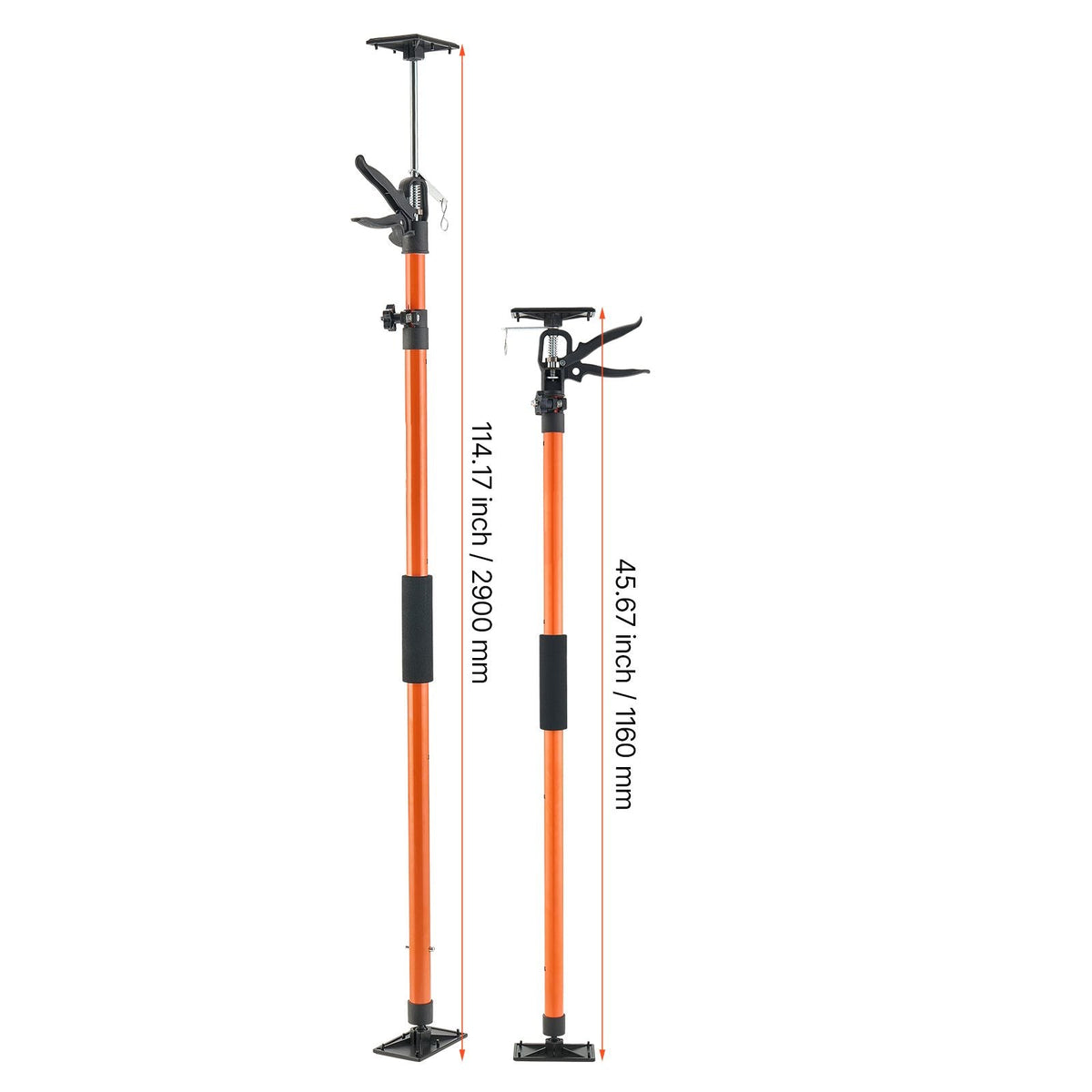 Cabinet Jack Support Pole, 4-Pack, 45.7-114.2 Inch Steel Telescopic Quick Support Rod, Adjustable 3rd Hand System up to 154 lbs Capacity for Installing Cabinets, Lifting Drywall, Cargo Bars