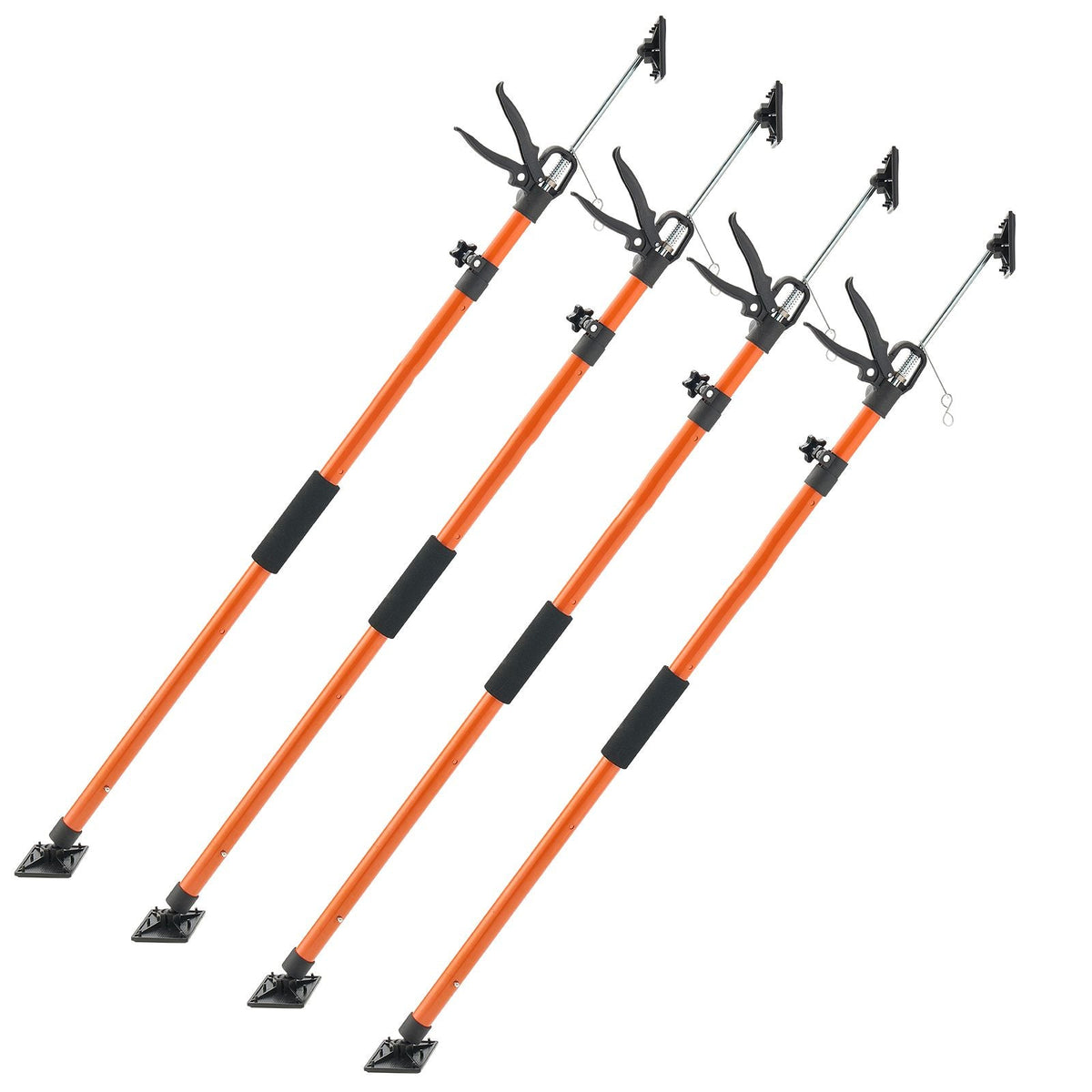 Cabinet Jack Support Pole, 4-Pack, 45.7-114.2 Inch Steel Telescopic Quick Support Rod, Adjustable 3rd Hand System up to 154 lbs Capacity for Installing Cabinets, Lifting Drywall, Cargo Bars