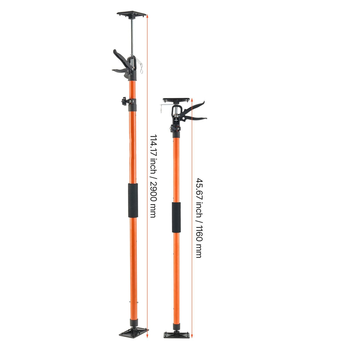 Cabinet Jack Support Pole, 8-Pack, 45.7-114.2 Inch Steel Telescopic Quick Support Rod, Adjustable 3rd Hand System up to 154 lbs Capacity for Installing Cabinets, Lifting Drywall, Cargo Bars