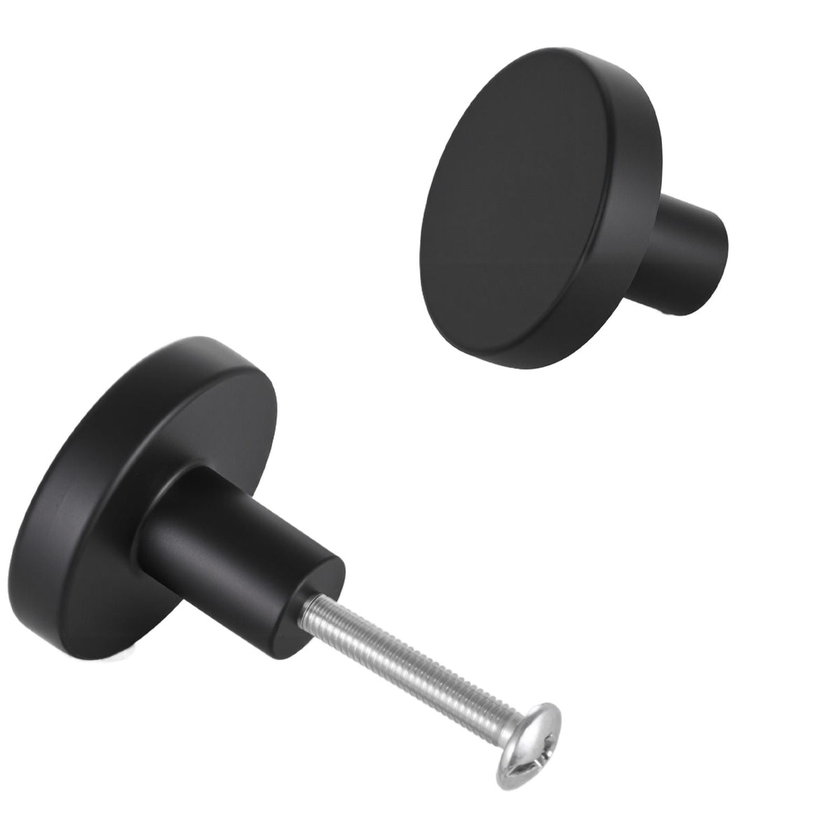 Cabinet Knobs, 10 Pack, 1.26 Inch Black Zinc Alloy Drawer Pulls & Door Handles, Mushroom Kitchen Solid Knobs Dresser Handles, Cupboard Hardware with Screws for Bathroom Closet Cabinets Drawers