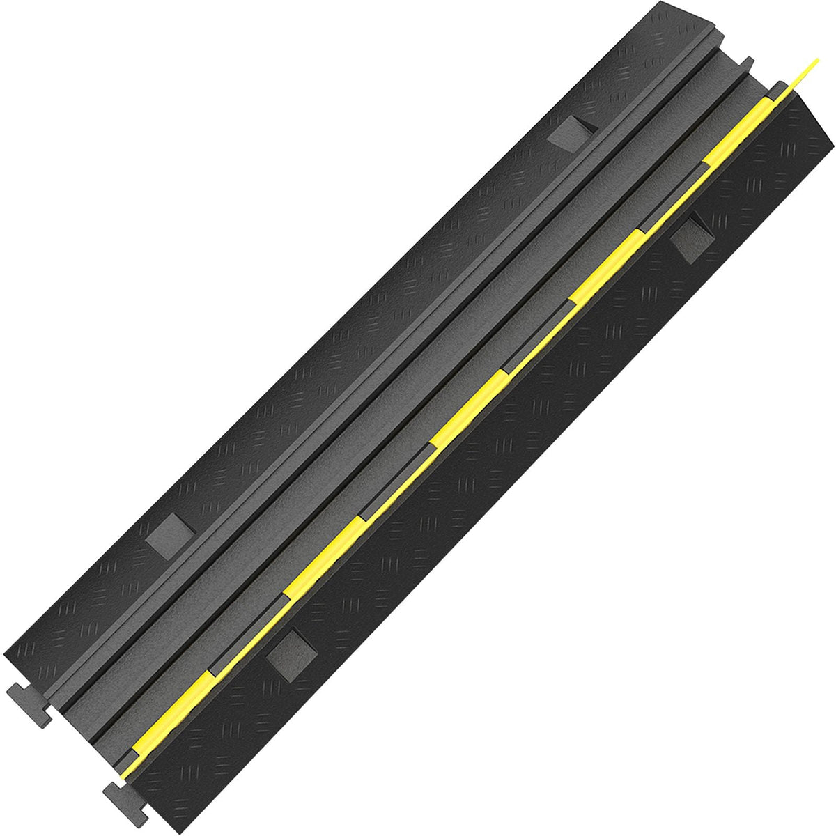 Cable Protector Ramp, 4 Packs 2 Channels Speed Bump Hump, Rubber Modular Speed Bump Rated 11000 LBS Load Capacity, Protective Wire Cord Ramp Driveway Rubber Traffic Speed Bumps Cable Protector