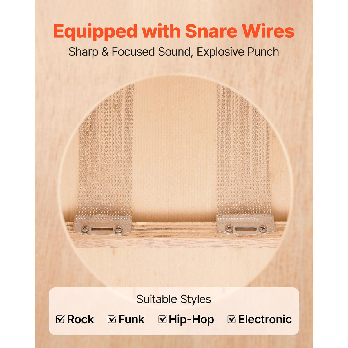 Cajon Box Drum Wooden Birchwood Percussion Instrument Snare Wires Travel Bag