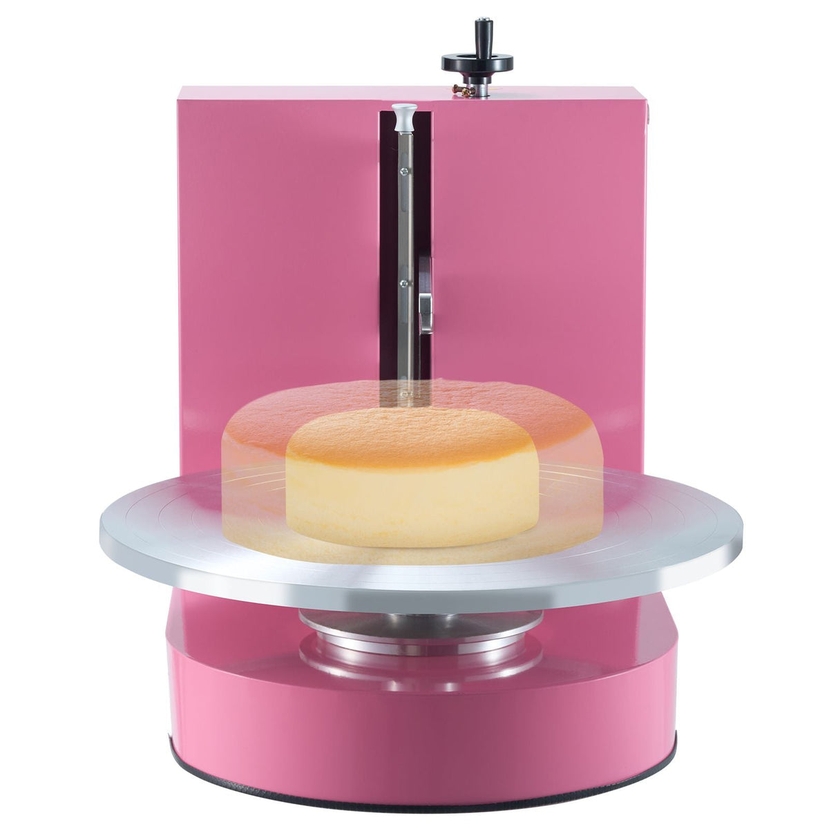 Cake Decorating Machine, Cake Cream Spreading Coating Smearing Machine, Low Noise Cake Frosting Machine, Turntable with Adjustable Scraper, for 4" to 16" Cake, 25-320RPM Rotating Speed, Pink