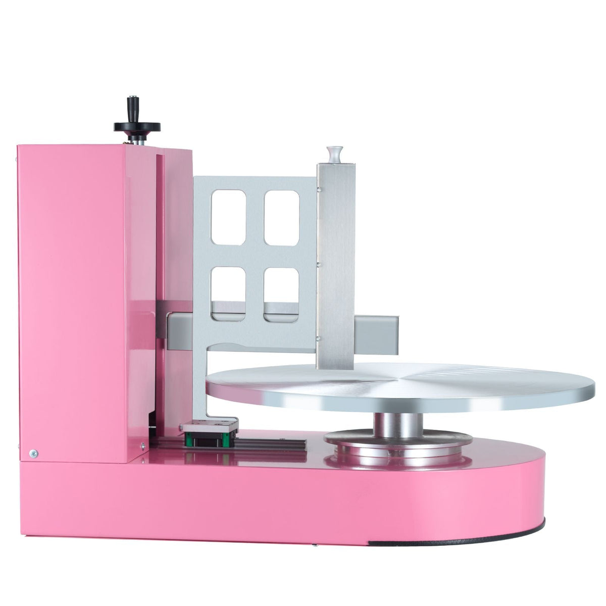 Cake Decorating Machine, Cake Cream Spreading Coating Smearing Machine, Low Noise Cake Frosting Machine, Turntable with Adjustable Scraper, for 4" to 16" Cake, 25-320RPM Rotating Speed, Pink