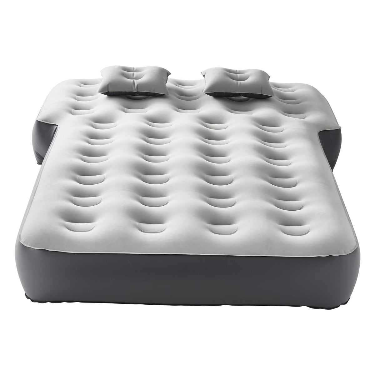 Car Air Mattress, Fits Toyota 4runner, Jeep Wrangler, Inflatable Car Camping Mattress, Flocking Thickened Blow Up Travel Beds, Durable Portable Sleeping Pad with Built in Pump, 2 Pillows, Gray
