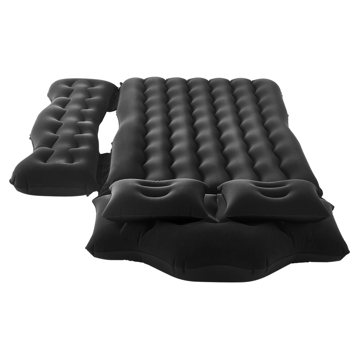 Car Air Mattress, Inflatable Back Seat Car Camping Mattress, Flocking Travel Beds, Durable Portable Sleeping Pad with Air Pump, 2 Pillows, Nozzle, Carry Bag, Fits Most SUV MPV Sedan, Black