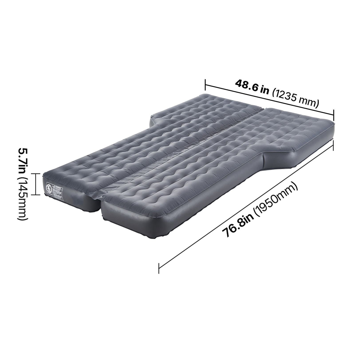 Car Air Mattress, Inflatable Car Camping Mattress, Oxford Thickened Travel Beds, Comfortable and Durable Portable Sleeping Pad with Air Pump, Nozzle, Carry Bag, Fits Most SUV MPV Sedan, Gray