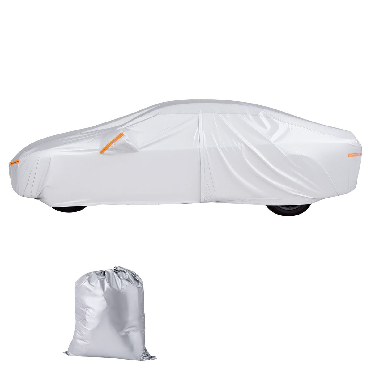 Car Cover, Car Cover Waterproof for Toyota Camry Mid Size Sedan, Custom-fit All Weather Sun Rain Wind Frost Dust Snow Protection Full Exterior Covers with Door Zipper and Cotton Lining, Silver