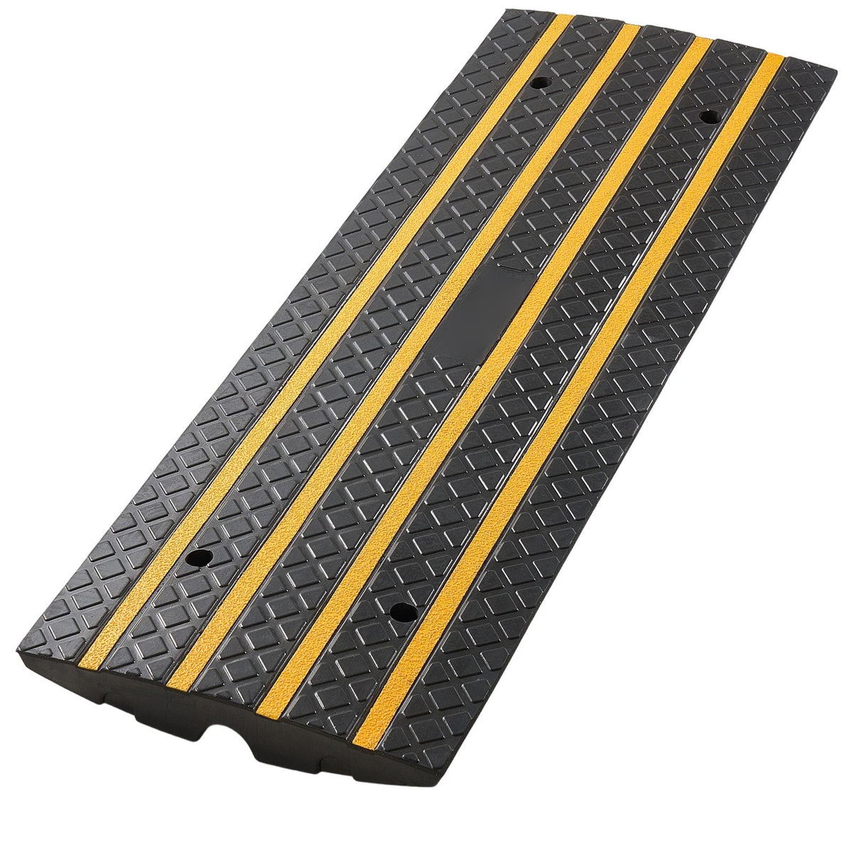 Car Driveway Rubber Curb Ramp, 33069 lbs Load Capacity, 2.6 inch Rise Curbside Bridge Ramp with Yellow Reflective Strips, Suitable for Loading Dock, Warehouse, Garage, Sidewalk (2 Pack)