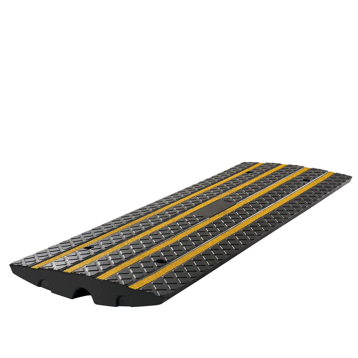 Car Driveway Rubber Curb Ramp, 33069 lbs Load Capacity, 2.6 inch Rise Curbside Bridge Ramp with Yellow Reflective Strips, Suitable for Loading Dock, Warehouse, Garage, Sidewalk (3 Pack)