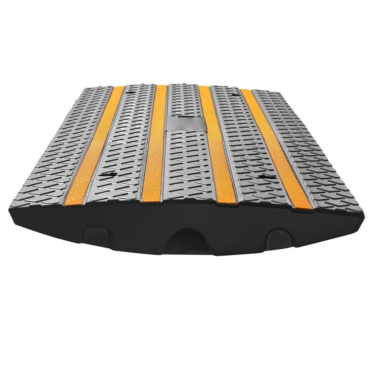 Car Driveway Rubber Curb Ramp, 33069 lbs Load Capacity, 2.6 inch Rise Curbside Bridge Ramp with Yellow Reflective Strips, Suitable for Loading Dock, Warehouse, Garage, Sidewalk (3 Pack)