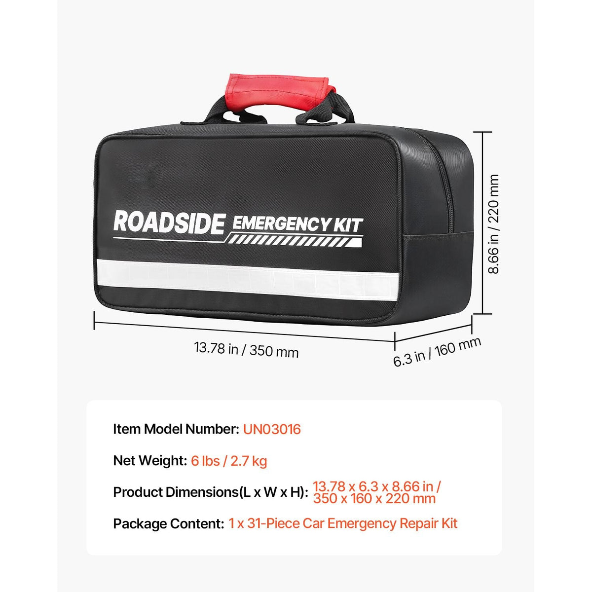 Car Emergency Kit, 2-in-1 First Aid Kit with Jumper Cables, Essential Roadside Emergency Car Kits for Vehicle, Travel and Home, 31-Piece Auto Road Side Assistance Tools with Medical Aid Kits