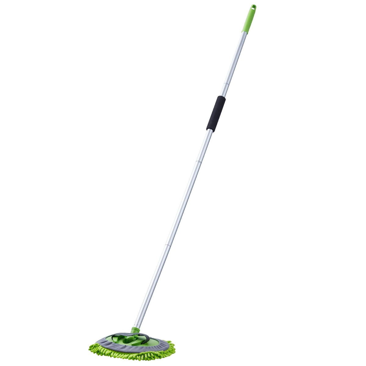 Car Wash Brush, 62-Inch Extendable Car Washing Brush with Long Handle, Soft Chenille Fiber Car Wash Mop Mitt, 180° Rotatable Car Cleaning Brush with 1 Replacement Mop for Car, RV, Window, Floor
