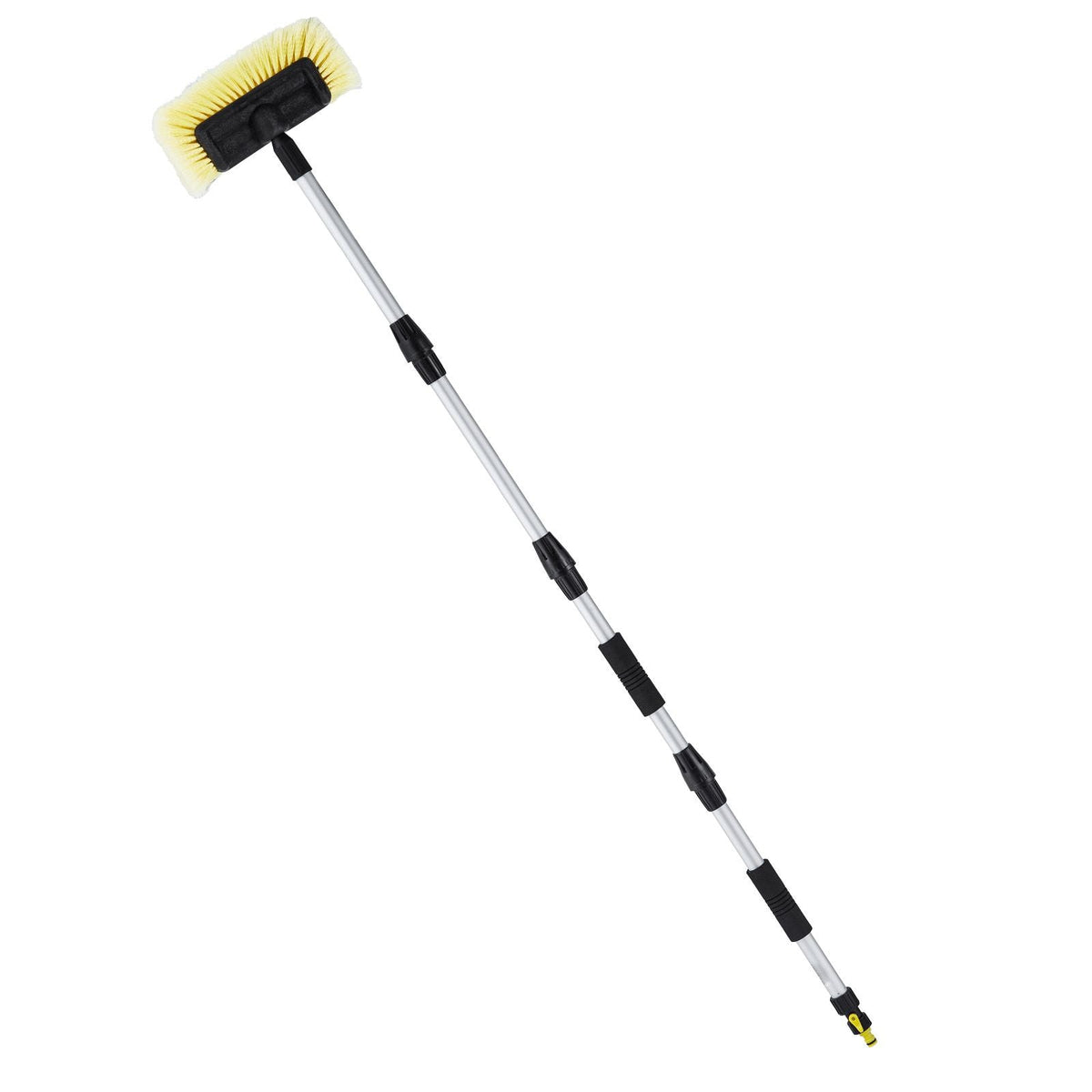 Car Wash Brush, 66.7-Inch Extendable Car Washing Brush with Long Handle, 12" Scratch-Free Soft PVC Bristle Head, Flow-Thru Car Cleaning Mop Kit with Water Hose Attachment for Car RV Boat