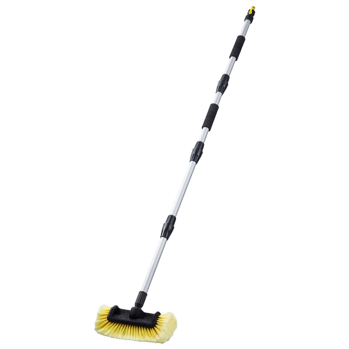 Car Wash Brush, 66.7-Inch Extendable Car Washing Brush with Long Handle, 12" Scratch-Free Soft PVC Bristle Head, Flow-Thru Car Cleaning Mop Kit with Water Hose Attachment for Car RV Boat