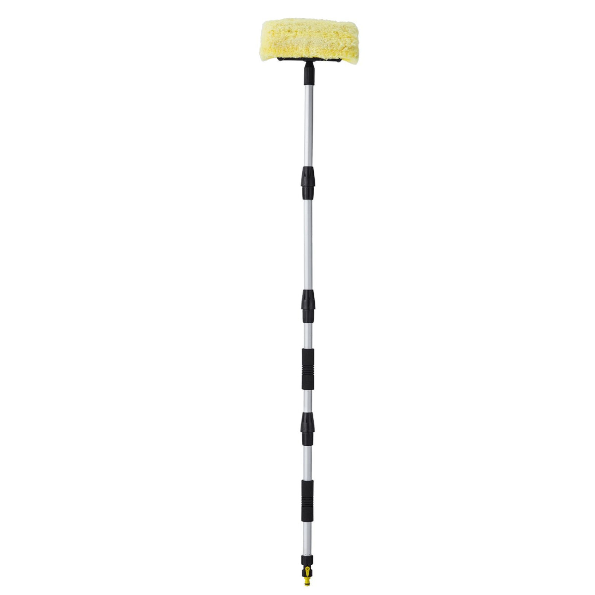 Car Wash Brush, 66.7-Inch Extendable Car Washing Brush with Long Handle, 12" Scratch-Free Soft PVC Bristle Head, Flow-Thru Car Cleaning Mop Kit with Water Hose Attachment for Car RV Boat