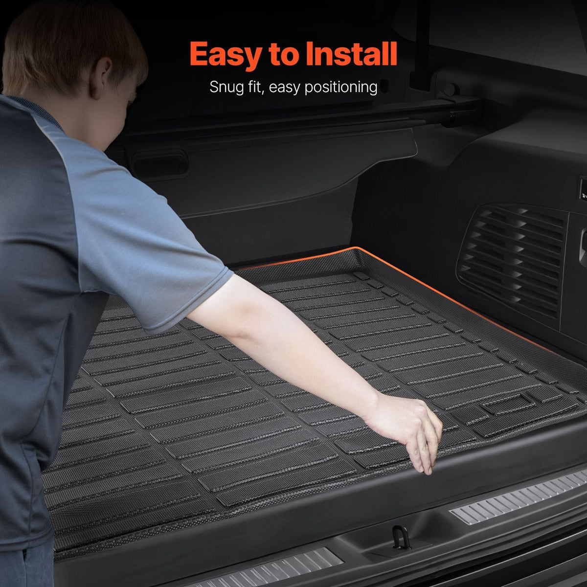 Cargo Mat Compatible with Chevrolet Suburban & GMC Yukon XL 2015-2020, Precise Fit Trunk Mat for SUVs, TPE Trunk Protector Replacement, Black (1PCS)