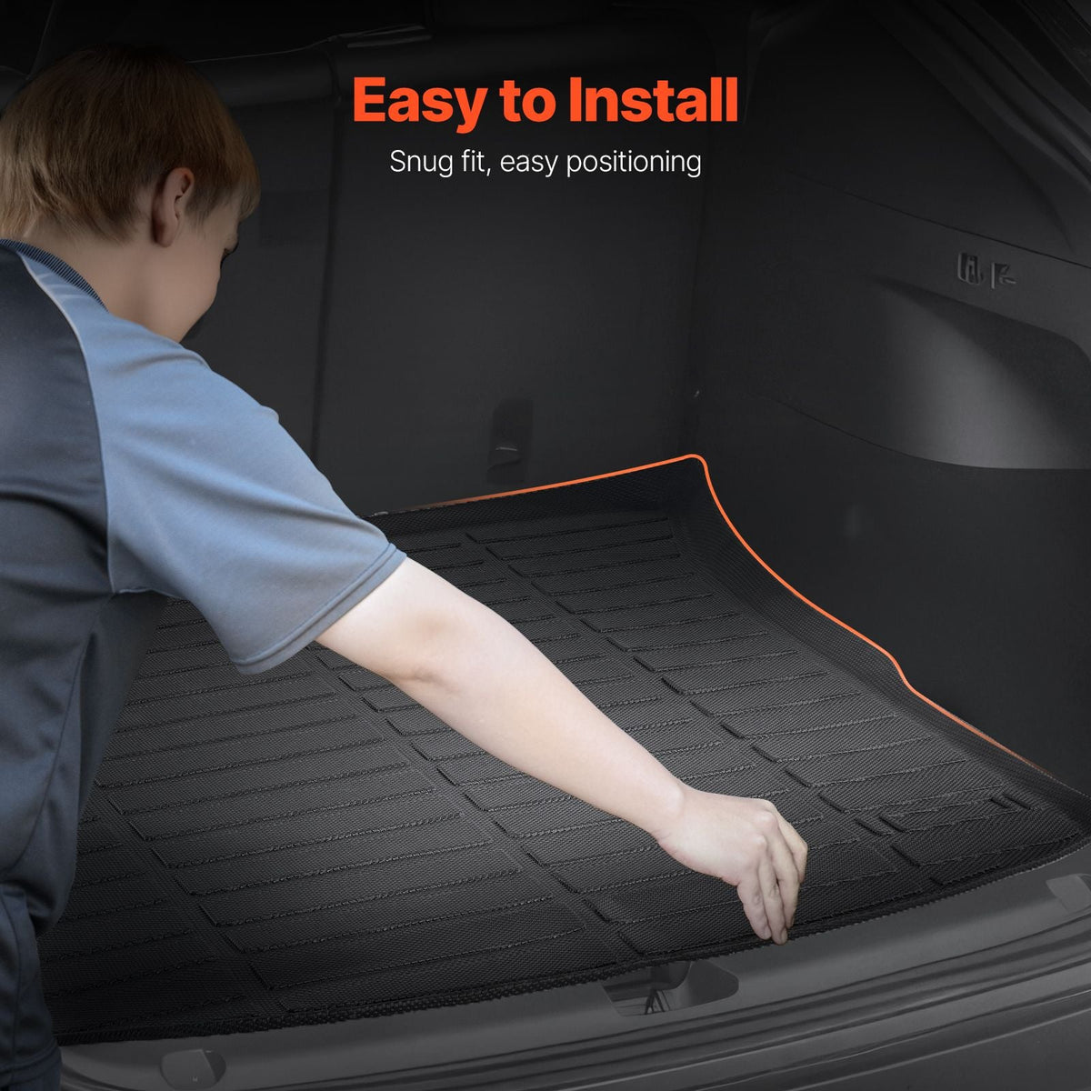 Cargo Mat Compatible with Tesla Model Y 2020-2024, Precise Fit Trunk Mat for SUVs, TPE Trunk Protector Replacement, Black (1PCS)